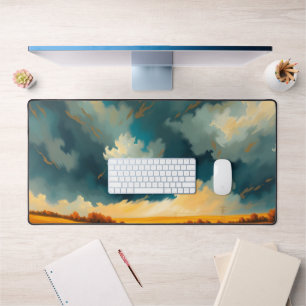 Blue Fall Mountain Desk Mat - Herbst-Natursessel P Schreibtischunterlage