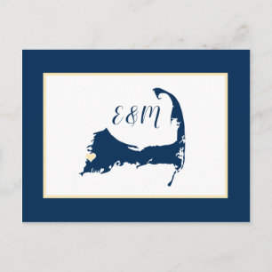 Blue Falmouth Cape Hochzeitstag speichern Postkarte
