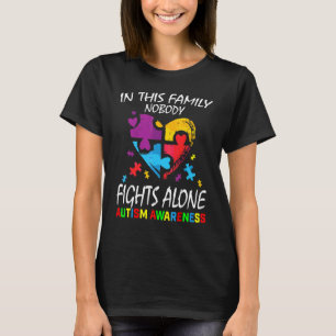 Blue Family Autismus Awareness Puzzle Piece Heart T-Shirt