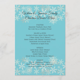 Blue Family Christmas Dinner Menü Vorlage
