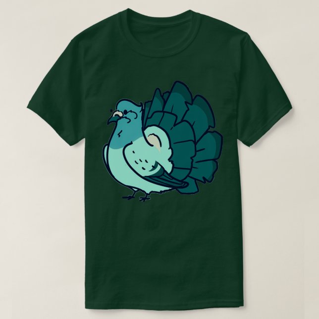 Blue Fantail Pigeon T-Shirt (Design vorne)