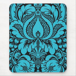 Blue Fantasy Floral Mouse Pad Mousepad