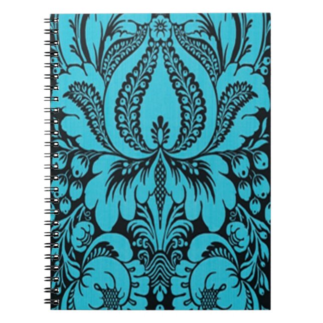 Blue Fantasy Floral Spiral Notebook Notizblock (Vorderseite)