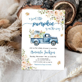 Blue Farm Truck Kleine Pumpkins Baby Dusche Einladung