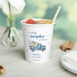 Blue Farm Truck Kleine Pumpkins Baby Dusche Pappbecher