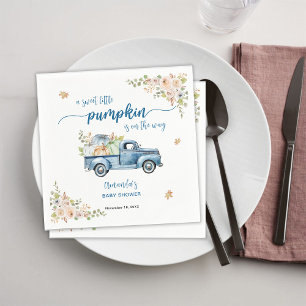 Blue Farm Truck Kleine Pumpkins Baby Dusche Serviette