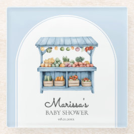 Blue Farmers Market Baby Boy Shower Glasuntersetzer