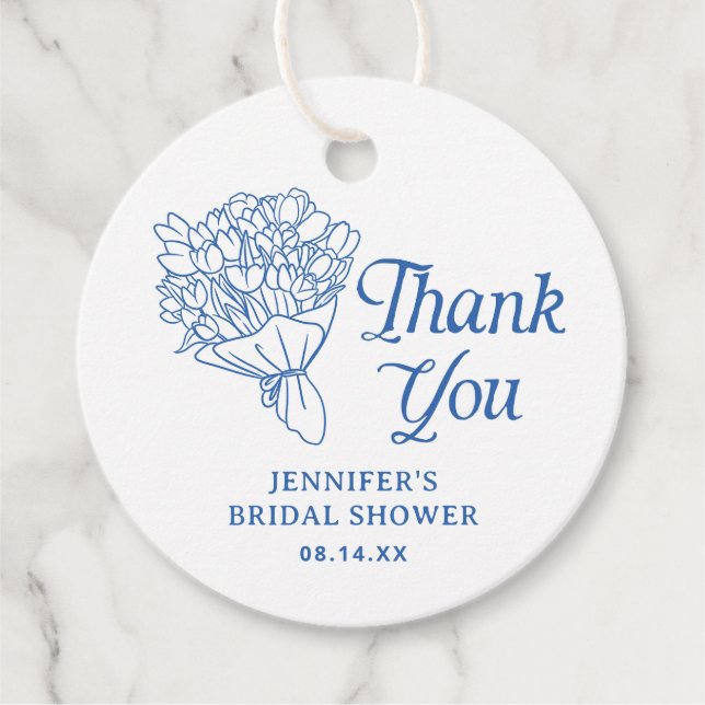 Blue Farmer's Market Brautparty Vielen Dank Geschenkanhänger (Vorderseite)