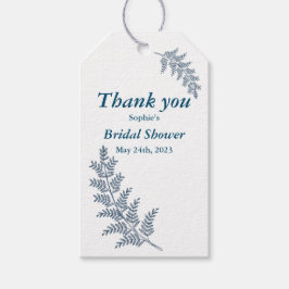 Blue Farn Wedding Brautparty Favor Gift Tag Geschenkanhänger