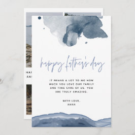 Blue Father's Day Card für Ehemänner aus dem Foto Feiertagskarte