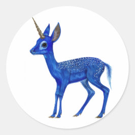 Blue Fawnicorn Runder Aufkleber
