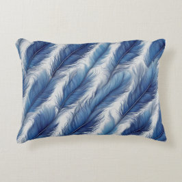 Blue Feather Design Art Print Dekokissen