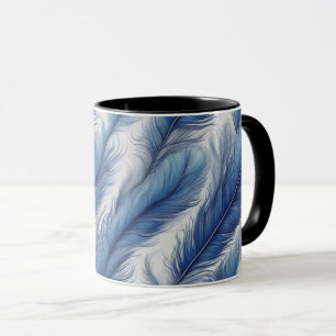 Blue Feather Design Art Print Tasse