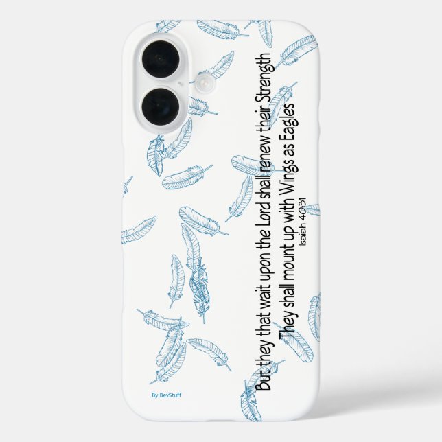Blue Feathers Rise auf Eagles Wings iPhone Case (Rückseite)