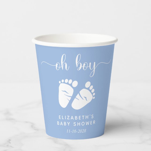 Blue Feet Baby Boy Dusche Pappbecher (Vorderseite)