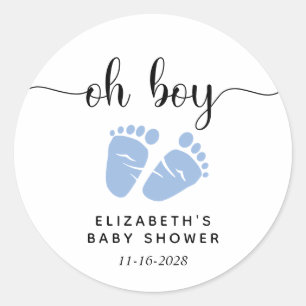 Blue Feet Baby Boy Dusche Runder Aufkleber