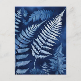 Blue Fern Cyanotype Postkarte