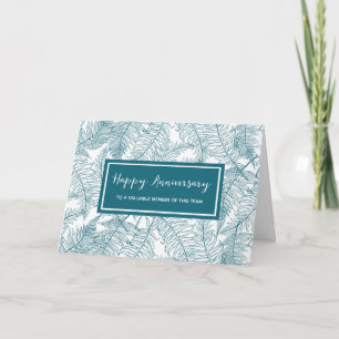 Blue Ferns Anniversary Card Karte
