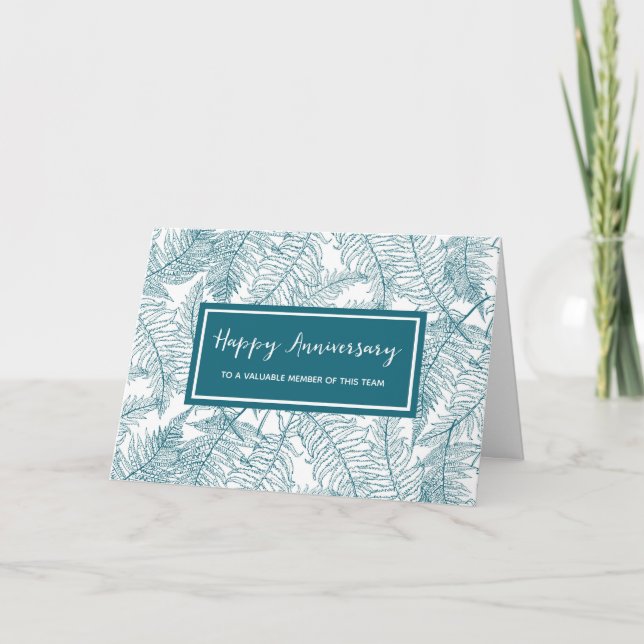 Blue Ferns Anniversary Card Karte (Vorderseite)