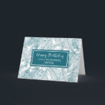 Blue Ferns Sister Birthday Karte<br><div class="desc">Geburtstagskarte für Schwester mit blauem Farnmuster und nachdenklichem Vers.</div>