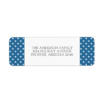 Blue Festivals Stars Holiday Address Labels
