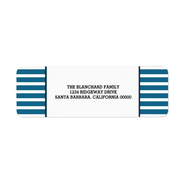 Blue Festivals Stripes Holiday Labels (Vorne)
