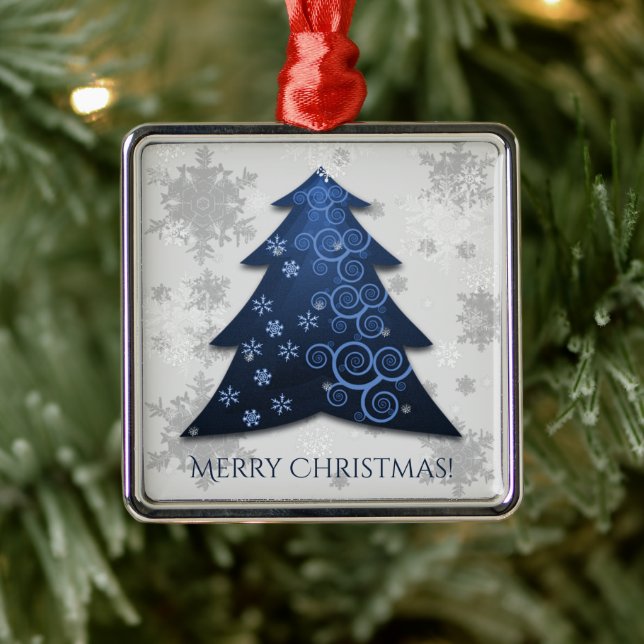 Blue Festive Christmas Tree Keramik Ornament (Baum)