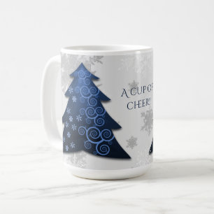 Blue Festive Weihnachtsbaum Kaffee Tasse