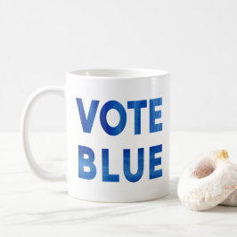 Blue fett gedruckte Aquarelltexte politisch stimme Kaffeetasse