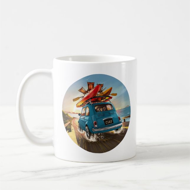Blue Fiat Car Kaffeetasse (Links)