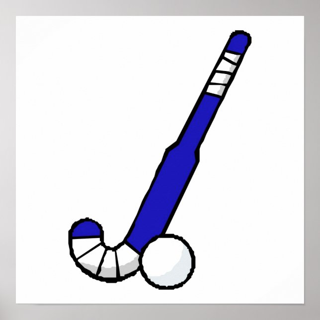 Blue Field Hockey Stick Poster (Vorne)