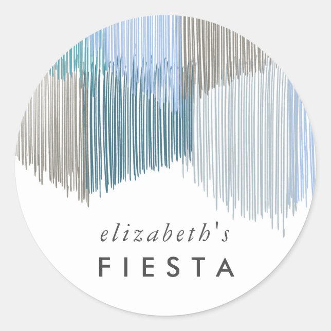 Blue Fiesta Fringe Runder Aufkleber (Vorderseite)