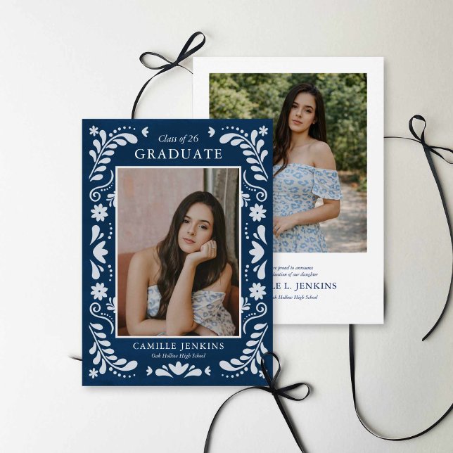  Blue Fiesta Photo Grad Announcement 2026 Ankündigung (Von Creator hochgeladen)