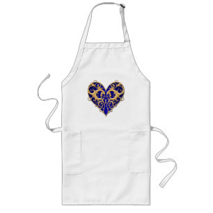 Blue Filigree Heart Schürze