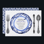 Blue Fine Dining Dinner Party Einladung<br><div class="desc">Ideal für abendliche Party oder für jede Veranstaltung,  bei der ein gutes Essen geboten wird!</div>