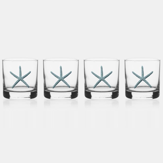 Blue Finger Starfish Whiskyglas (Vorderseite)