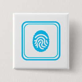 Blue Fingerprint Biometric Security Button