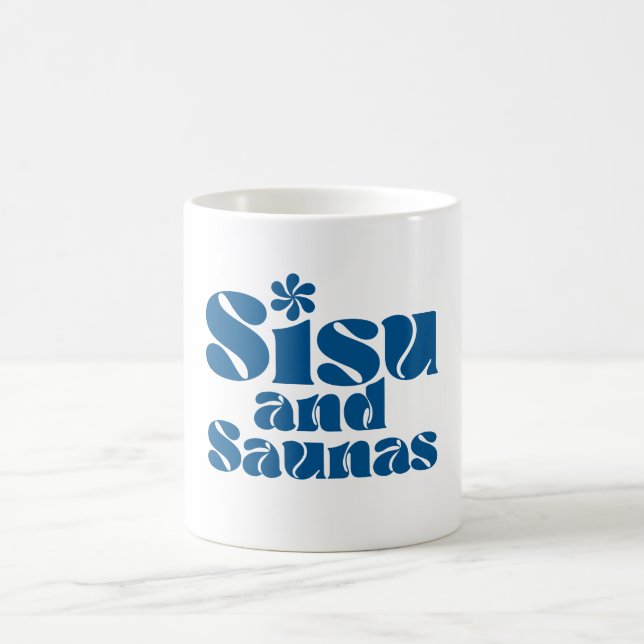 Blue Finland Sisu und Saunas Coffee Tasse (Mittel)