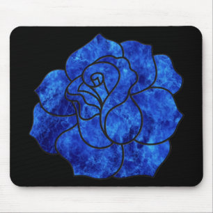 Blue Fire Rose Mouse Pad Mousepad