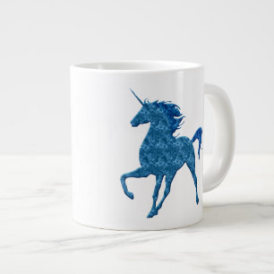 Blue Fire Unicorn Jumbo Tasse