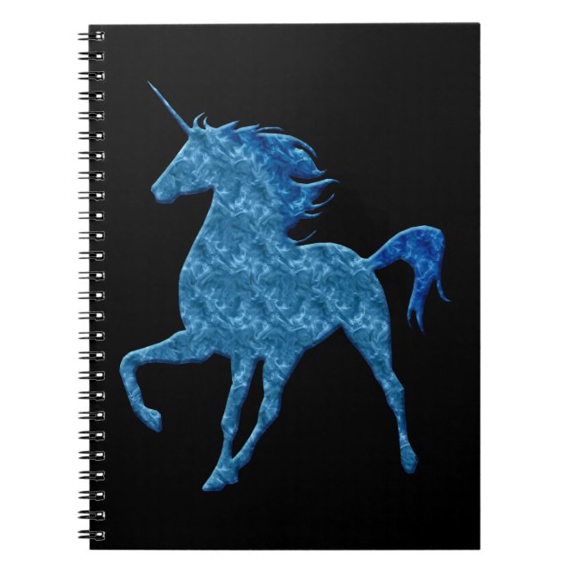 Blue Fire Unicorn-Notebook Notizblock (Vorderseite)