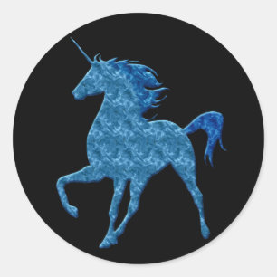 Blue Fire Unicorn Stickers