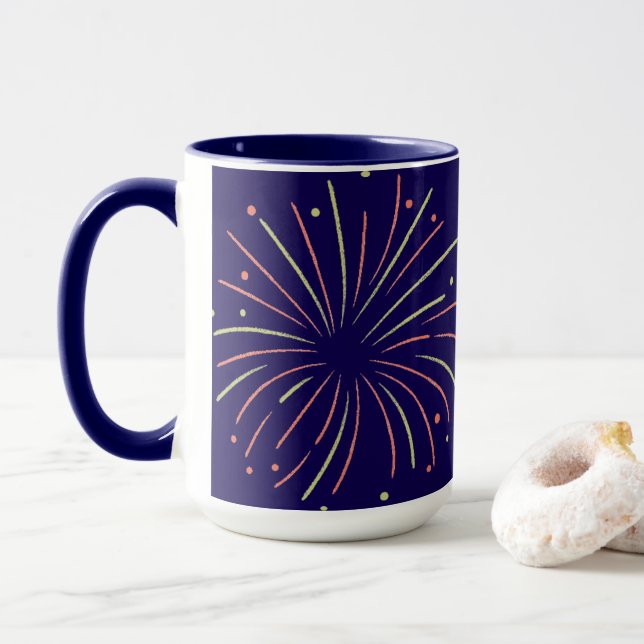Blue Firework-Tasse Tasse (Mit Donut)