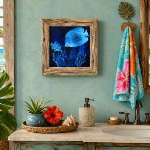 Blue Fish Deep Blue Sea Marine Life Ocean Thema Fliese