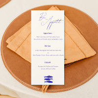 Blue Fish Design Wedding Menu Italien