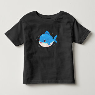 Blue Fish Drawing, Cartoon Style Kleinkind T-shirt