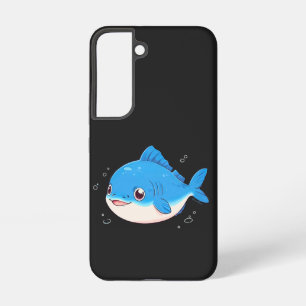 Blue Fish Drawing, Cartoon Style Samsung Galaxy Hülle