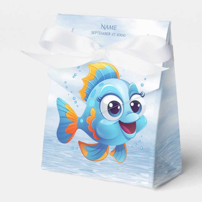 Blue Fish Favor Box Geschenkschachtel (Vorderseite)