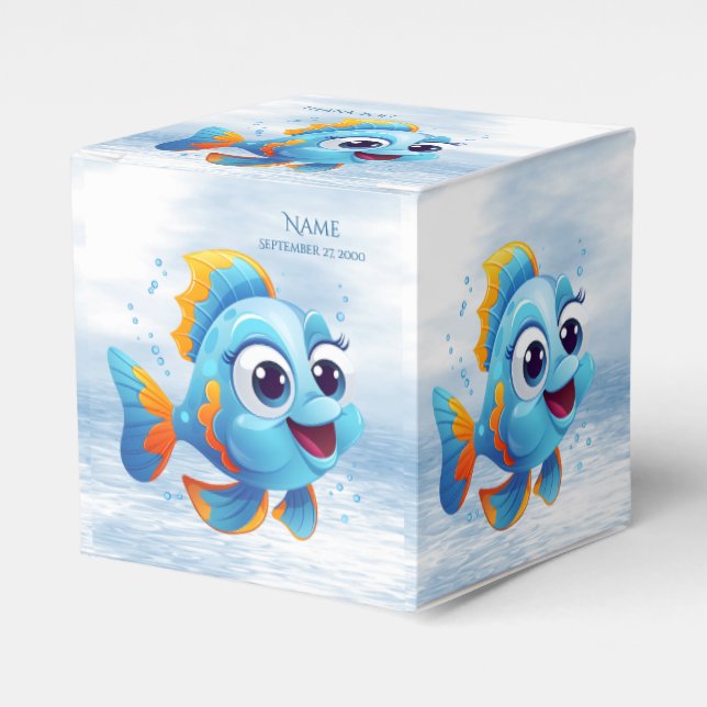 Blue Fish Favor Box Geschenkschachtel (Vorderseite)