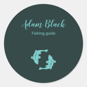 Blue Fish Guide Runder Aufkleber